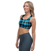 Buffalo Plaid Blue Print Sports Bra-grizzshop