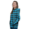 Buffalo Plaid Blue Print Women's Hoodie-grizzshop