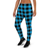 Buffalo Plaid Blue Print Women's Joggers-grizzshop