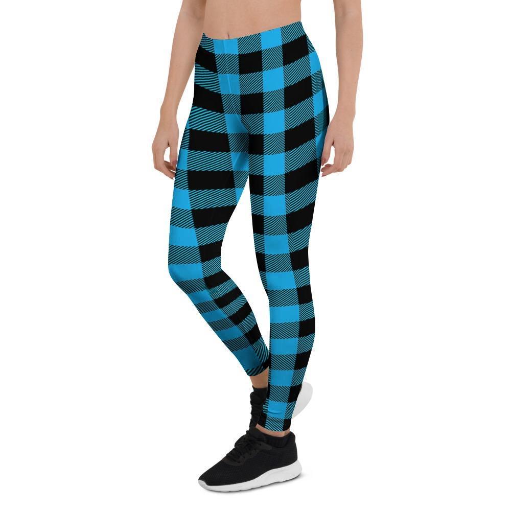 Buffalo Plaid Blue Print Women's Leggings-grizzshop