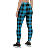 Buffalo Plaid Blue Print Women's Leggings-grizzshop