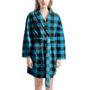 Buffalo Plaid Blue Print Women's Robe-grizzshop