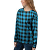 Buffalo Plaid Blue Print Women's Sweatshirt-grizzshop