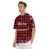 Buffalo Plaid Christmas Print Men's Short Sleeve Shirts-grizzshop