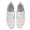 Buffalo Plaid Green And Pink Print White Athletic Shoes-grizzshop