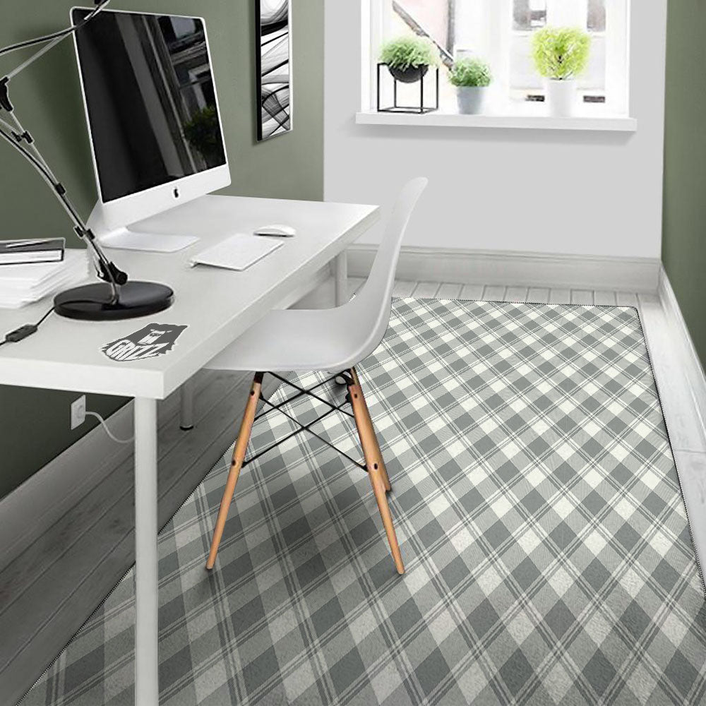 Buffalo Plaid Grey Print Pattern Floor Mat-grizzshop