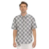 Buffalo Plaid Grey Print Pattern Men's Short Sleeve Shirts-grizzshop