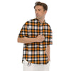 Buffalo Plaid Halloween Print Pattern Men's Short Sleeve Shirts-grizzshop