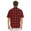 Buffalo Plaid Hot Red Print Men's Short Sleeve Shirts-grizzshop