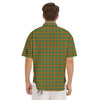 Buffalo Plaid Orange And Green Print Men's Short Sleeve Shirts-grizzshop