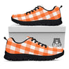 Buffalo Plaid Orange Print Black Sneaker-grizzshop