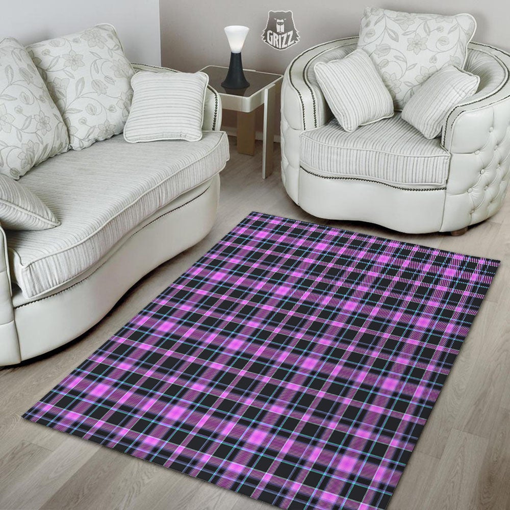 Buffalo Plaid Purple Print Pattern Floor Mat-grizzshop