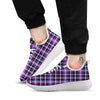 Buffalo Plaid Purple Print Pattern White Athletic Shoes-grizzshop