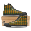 Buffalo Plaid Saint Patrick's Day Print Pattern Black High Top Shoes-grizzshop