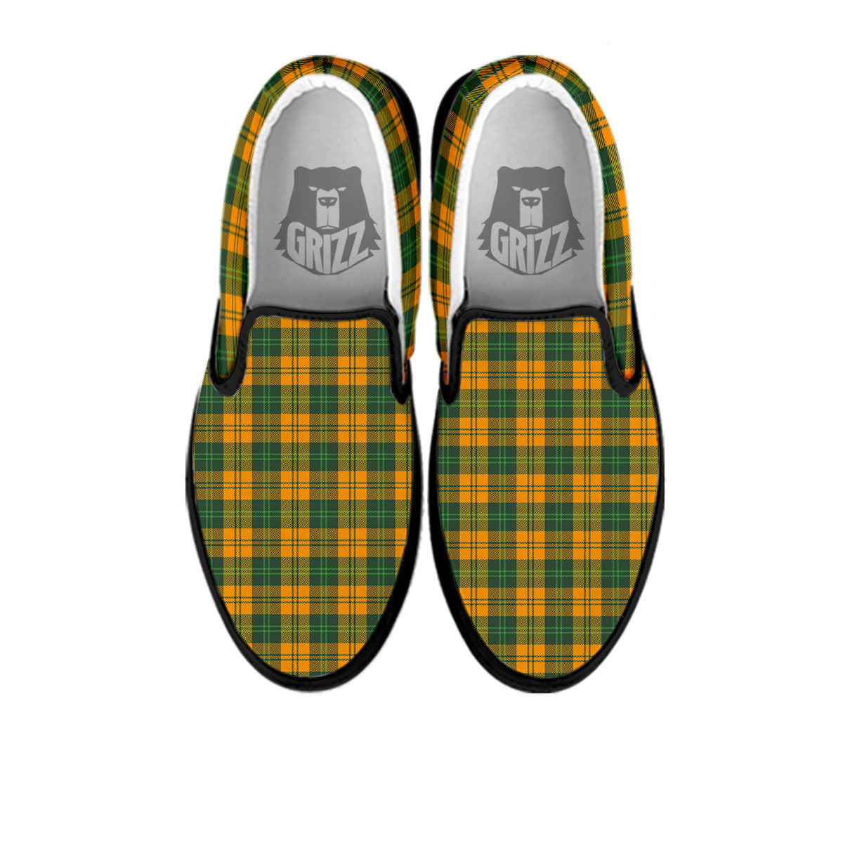 Buffalo Plaid Saint Patrick's Day Print Pattern Black Slip On Shoes-grizzshop