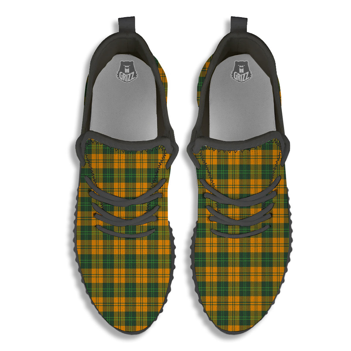 Buffalo Plaid Saint Patrick's Day Print Pattern Black Walking Shoes-grizzshop