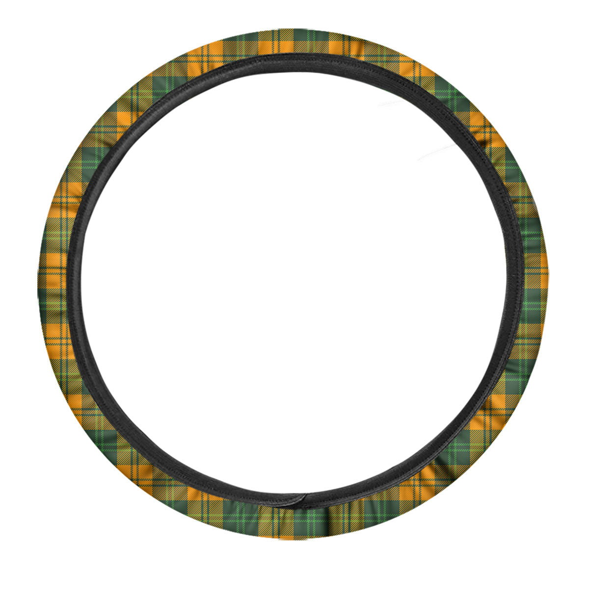 Buffalo Plaid Saint Patrick's Day Print Pattern Car Steering Wheel Cover-grizzshop