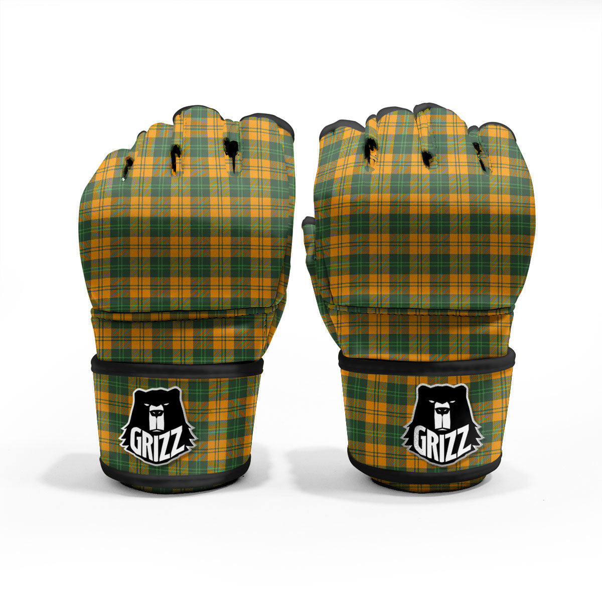 Buffalo Plaid Saint Patrick's Day Print Pattern MMA Gloves-grizzshop