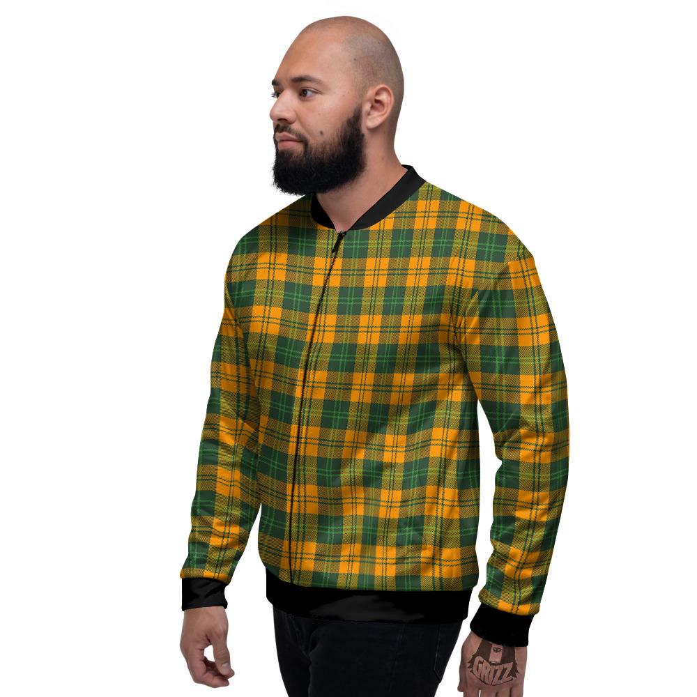 Buffalo Plaid Saint Patrick's Day Print Pattern Men's Bomber Jacket-grizzshop