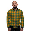 Buffalo Plaid Saint Patrick's Day Print Pattern Men's Bomber Jacket-grizzshop