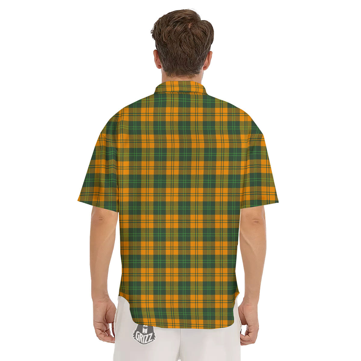 Buffalo Plaid Saint Patrick's Day Print Pattern Men's Short Sleeve Shirts-grizzshop