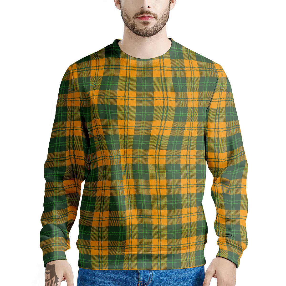 Buffalo Plaid Saint Patrick's Day Print Pattern Men's Sweatshirt-grizzshop