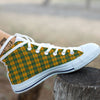 Buffalo Plaid Saint Patrick's Day Print Pattern White High Top Shoes-grizzshop