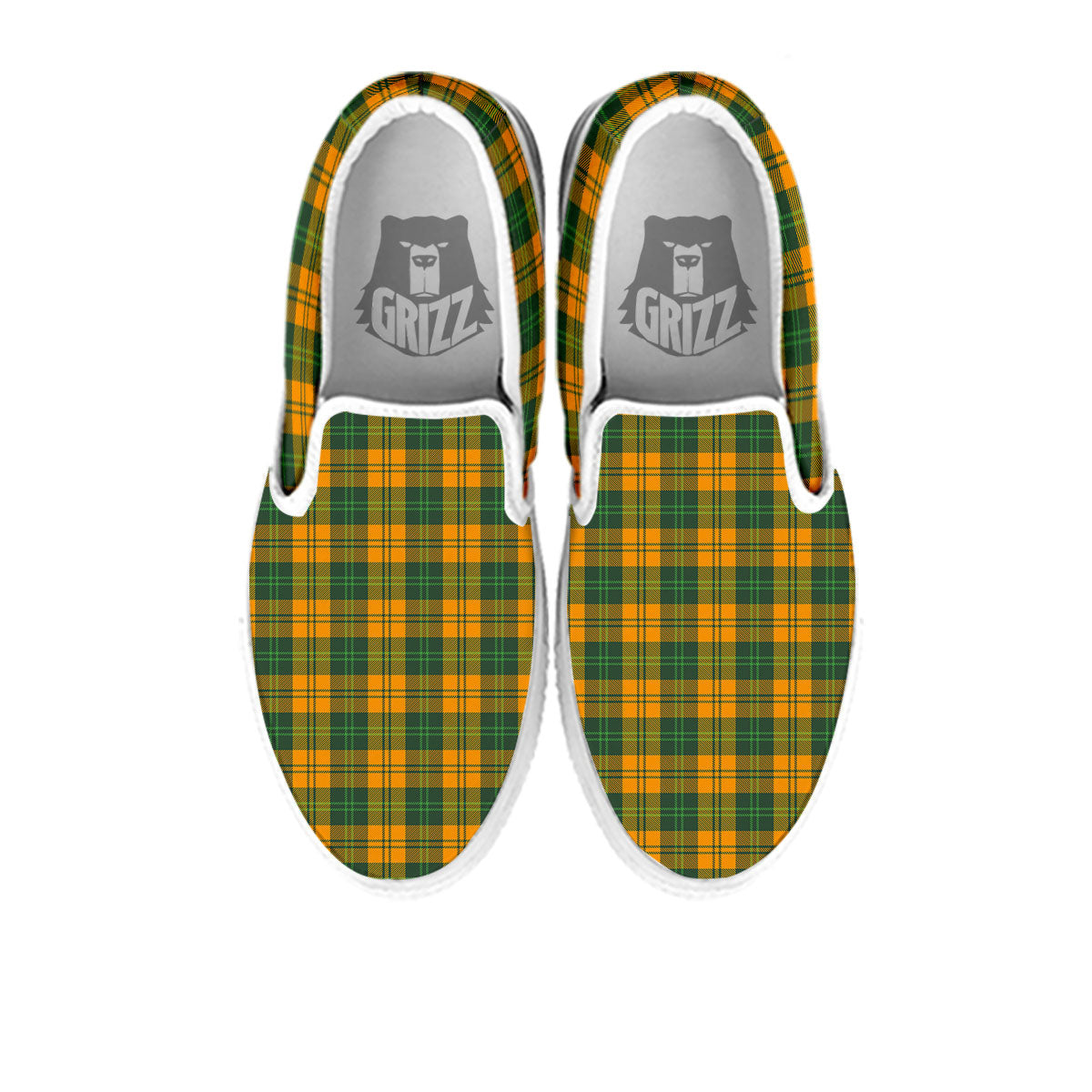 Buffalo Plaid Saint Patrick's Day Print Pattern White Slip On Shoes-grizzshop