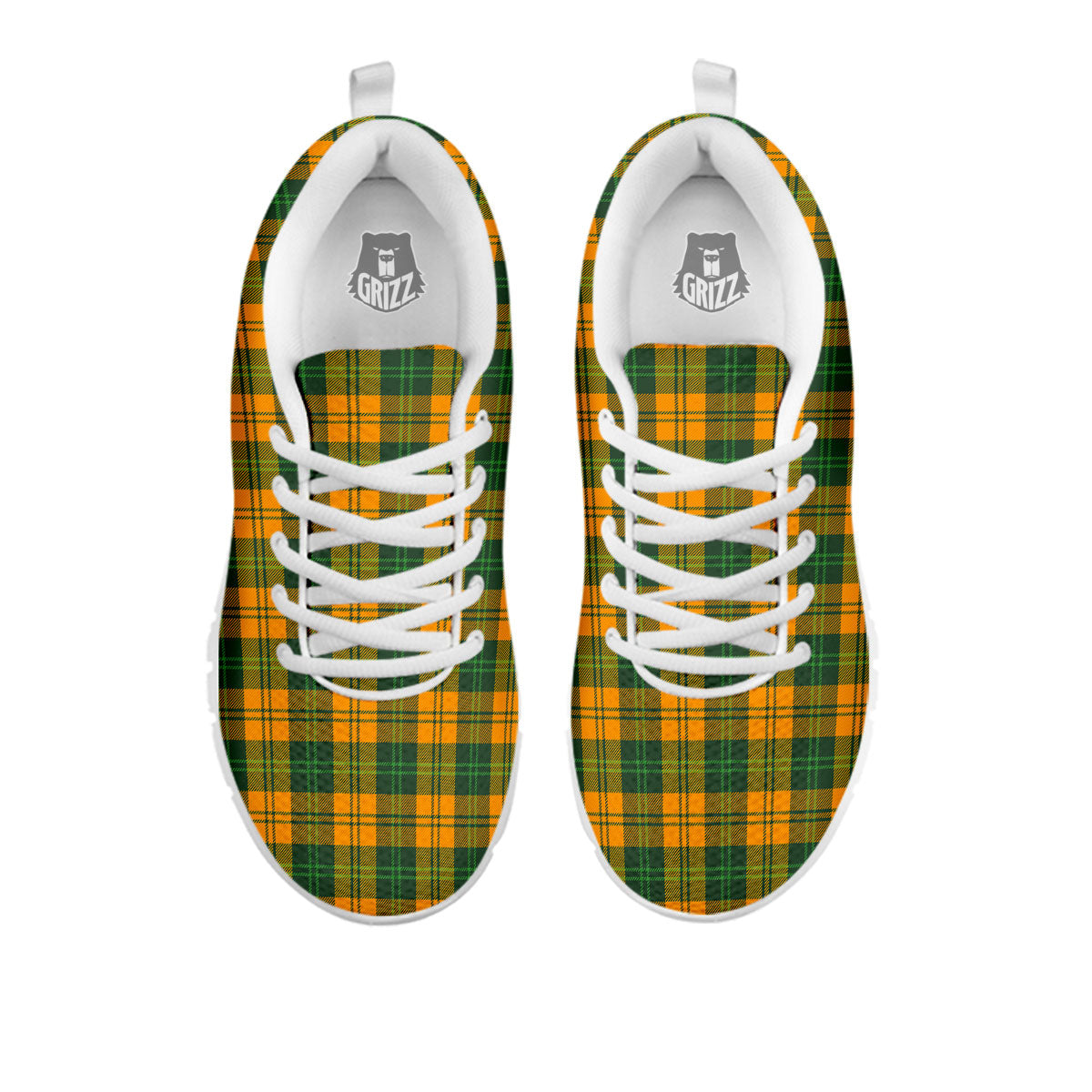 Buffalo Plaid Saint Patrick's Day Print Pattern White Sneaker-grizzshop