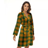 Buffalo Plaid Saint Patrick's Day Print Pattern Women's Robe-grizzshop