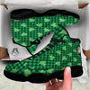 Buffalo Plaid St. Patrick's Day Print Pattern Black Basketball Shoes-grizzshop