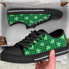 Buffalo Plaid St. Patrick's Day Print Pattern Black Low Top Shoes-grizzshop