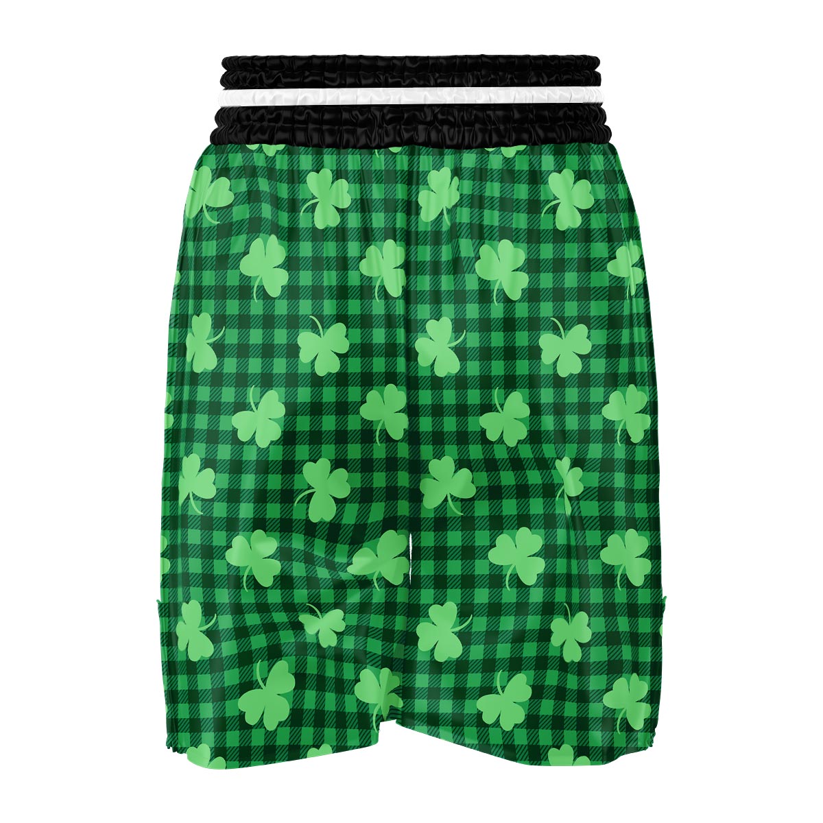 Buffalo Plaid St. Patrick's Day Print Pattern Boxing Shorts-grizzshop