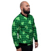 Buffalo Plaid St. Patrick's Day Print Pattern Men's Bomber Jacket-grizzshop