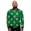 Buffalo Plaid St. Patrick's Day Print Pattern Men's Bomber Jacket-grizzshop