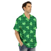 Buffalo Plaid St. Patrick's Day Print Pattern Men's Hawaiian Shirt-grizzshop