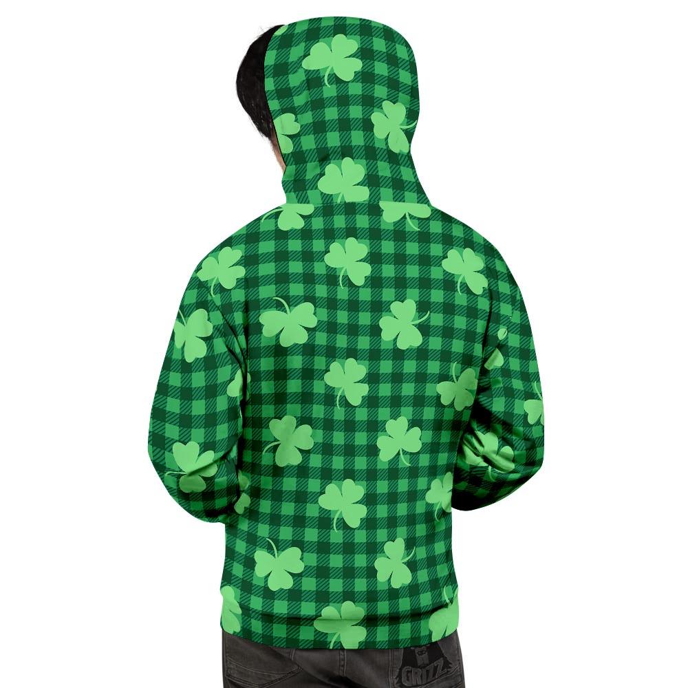 Buffalo Plaid St. Patrick's Day Print Pattern Men's Hoodie-grizzshop