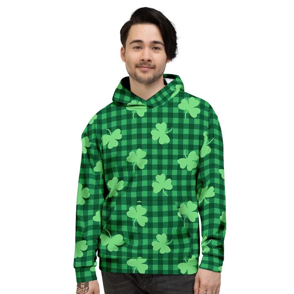 Buffalo Plaid St. Patrick's Day Print Pattern Men's Hoodie-grizzshop