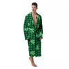 Buffalo Plaid St. Patrick's Day Print Pattern Men's Robe-grizzshop