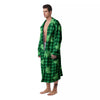 Buffalo Plaid St. Patrick's Day Print Pattern Men's Robe-grizzshop