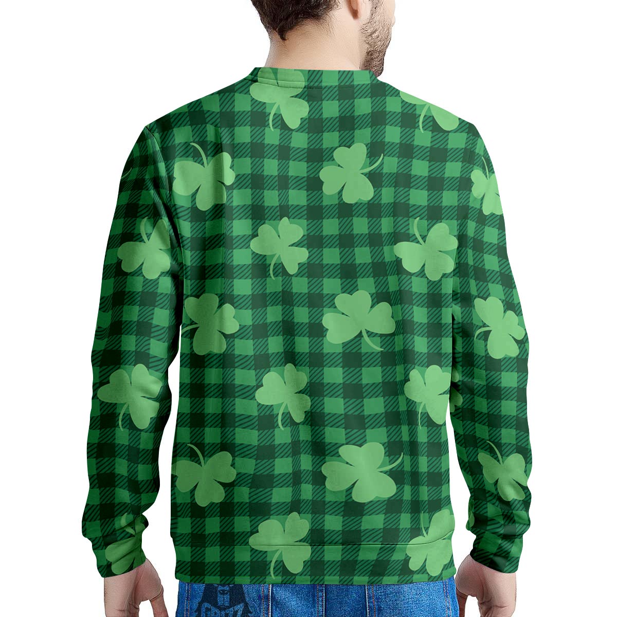 Buffalo Plaid St. Patrick's Day Print Pattern Men's Sweatshirt-grizzshop