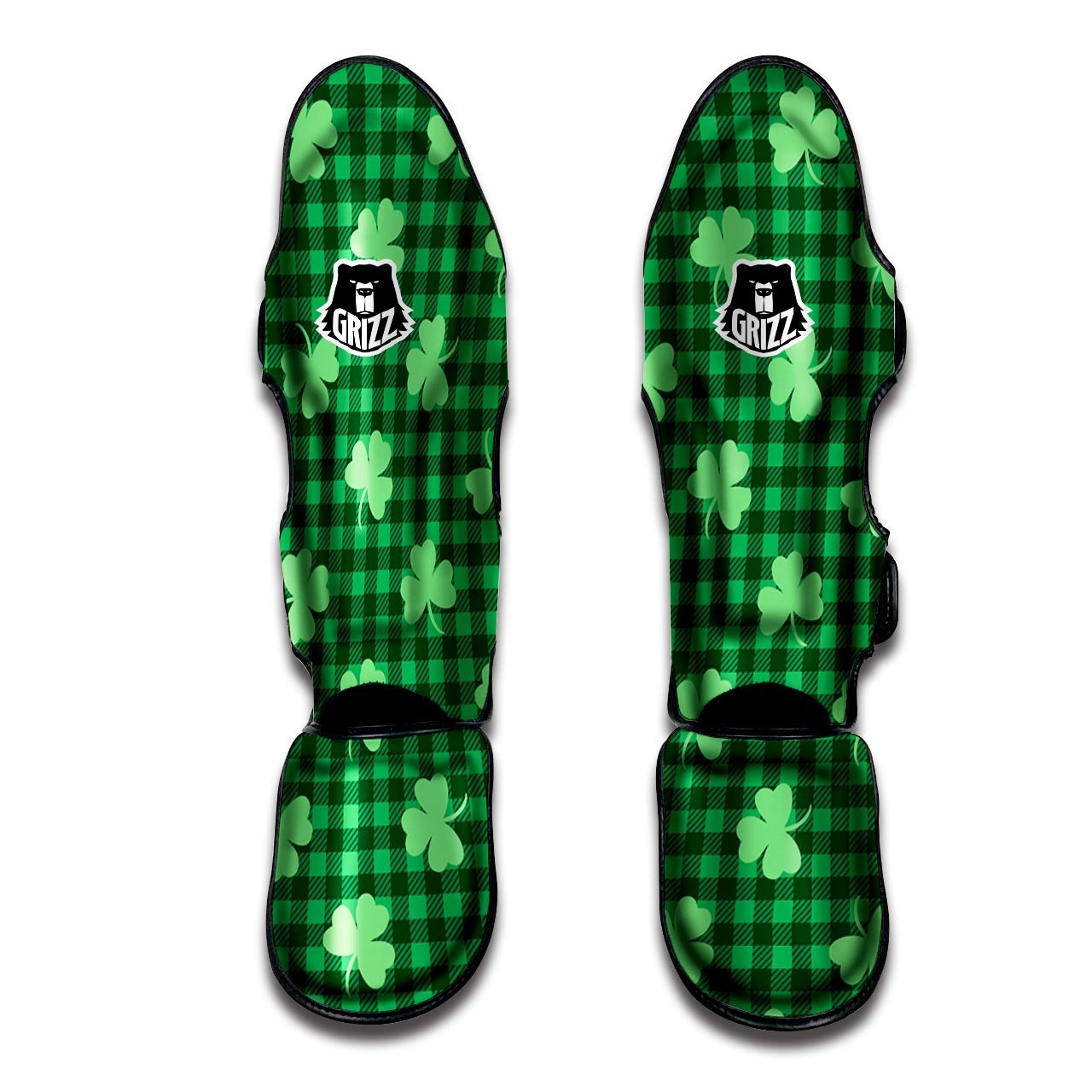 Buffalo Plaid St. Patrick's Day Print Pattern Muay Thai Shin Guards-grizzshop