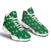 Buffalo Plaid St. Patrick's Day Print Pattern White Basketball Shoes-grizzshop