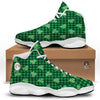 Buffalo Plaid St. Patrick's Day Print Pattern White Basketball Shoes-grizzshop