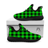 Buffalo Plaid UFO Green Print Pattern Black Athletic Shoes-grizzshop