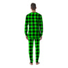 Buffalo Plaid UFO Green Print Pattern Men's Pajamas-grizzshop