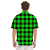 Buffalo Plaid UFO Green Print Pattern Men's Short Sleeve Shirts-grizzshop