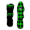 Buffalo Plaid UFO Green Print Pattern Muay Thai Shin Guards-grizzshop