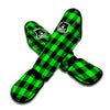 Buffalo Plaid UFO Green Print Pattern Muay Thai Shin Guards-grizzshop