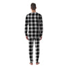 Buffalo Plaid White And Black Print Men's Pajamas-grizzshop